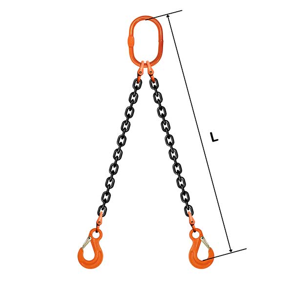☆PEWAG WE1 スリングチェーン ダブル(アイタイプ) HSW 使用荷重(吊り角度60度以内)：1.36t・1.9t・3.4t・5.4t・9.1t チェーン線径：φ5・φ6・φ8・φ10・φ13 L寸法：1500・2000・2500・3000・3500・4000mm 【返品不可】