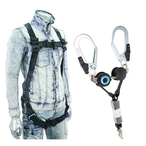 ☆JEFCOM/ジェフコム HS-35PG-B 馬具 ランヤードセット M大きさ 巻込み食い止める付ダブルランヤード