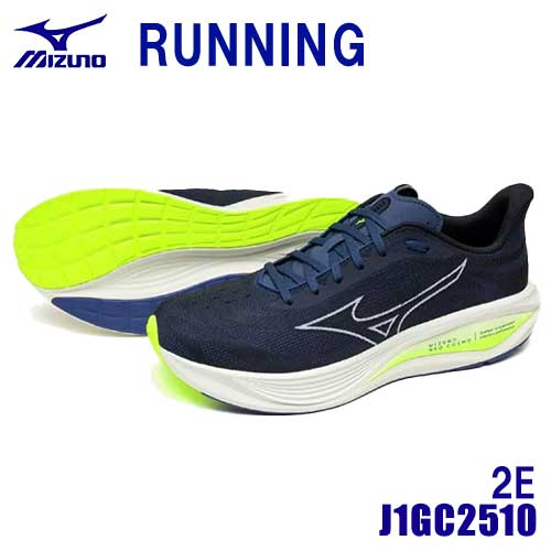 ☆ミズノ/MIZUNO　J1GC2510　NEO COSMO　ネオ コスモ　2E　ネイビー&times;ホワイト&times;イエロー(51)　ランニングシューズ　(25.0～29.0cm)｜工具ショップ