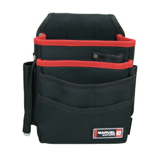 Marvel MDP-210HR Electrician Waist Gear - High Quality Tool Pouch With Removable Nylon Liner, Double-Stitched Belt Loops (Red)