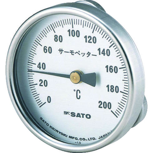 ☆佐藤計量器/SATO　2340-20　バイメタル式表面温度計　サーモペッター　0～200℃