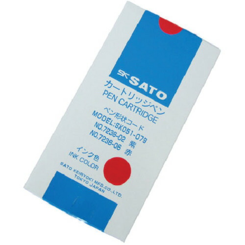 ☆佐藤計量器/SATO　7238-06　温湿度記録計用カートリッジペン （赤)　12本　（SK051-079 No.3055）