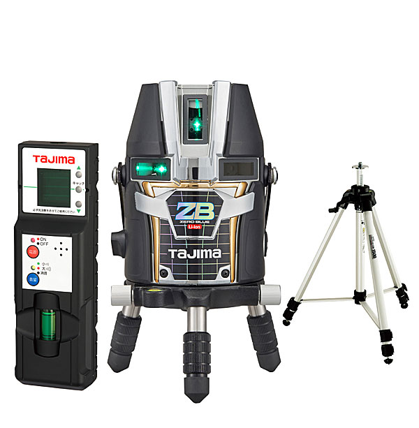 ☆TAJIMA/タジマ　ZEROBL-KYSET　ゼロブルーリチウム&minus;ＫＹ　(ZERO BLUEリチウム‐KY)　ブルーグリーンレーザー墨出し器　受光器・三脚セット　ジンバル式レーザー　リチウムイオン充電池7424仕様　矩　横｜工具ショップ 58,154円