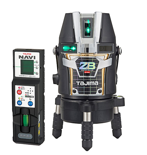 ☆TAJIMA/タジマ　ZEROBLN-KJY　ナビゼロブルーリチウム－ＫＪＹ　(NAVI ZERO BLUEリチウム‐KJY)　ブルーグリーンレーザー墨出し器　本体（受光器付）のみ　ジンバル式レーザー　リチウムイオン充電池7424仕様　矩十字　横