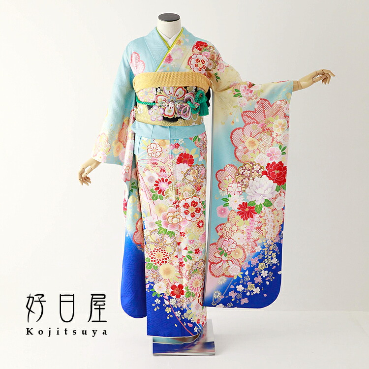 楽天市場】【レンタル】 振袖 フルセット 正絹 適応身長152〜167cm 紫 ...