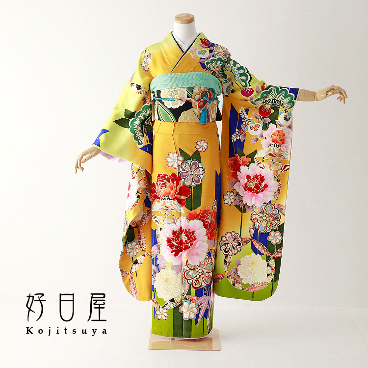 楽天市場】【レンタル】 振袖 フルセット 正絹 適応身長153〜168cm 白 ...