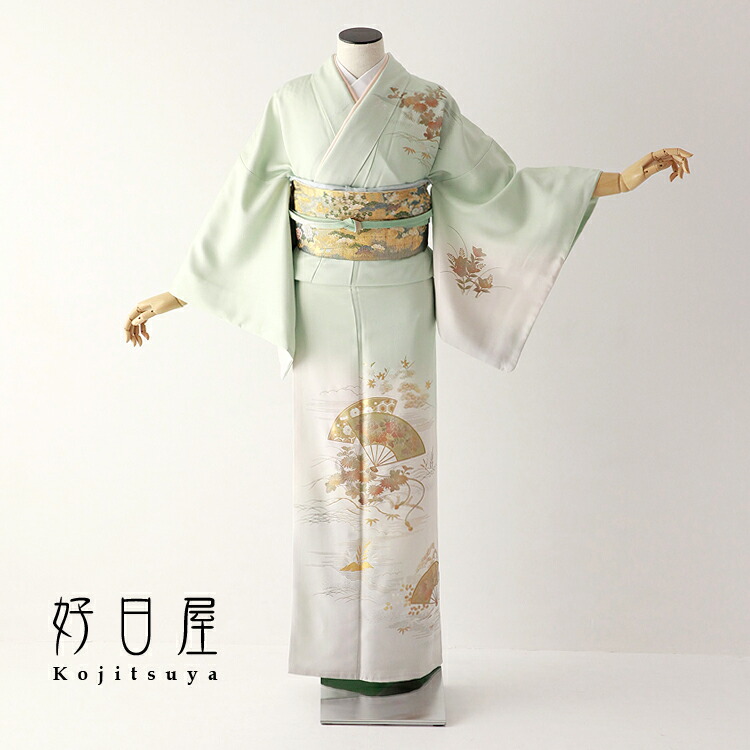 訪問着 身長152-167cm h-222 楽天市場】【レンタル】訪問着 フルセット 正絹 適応身長152