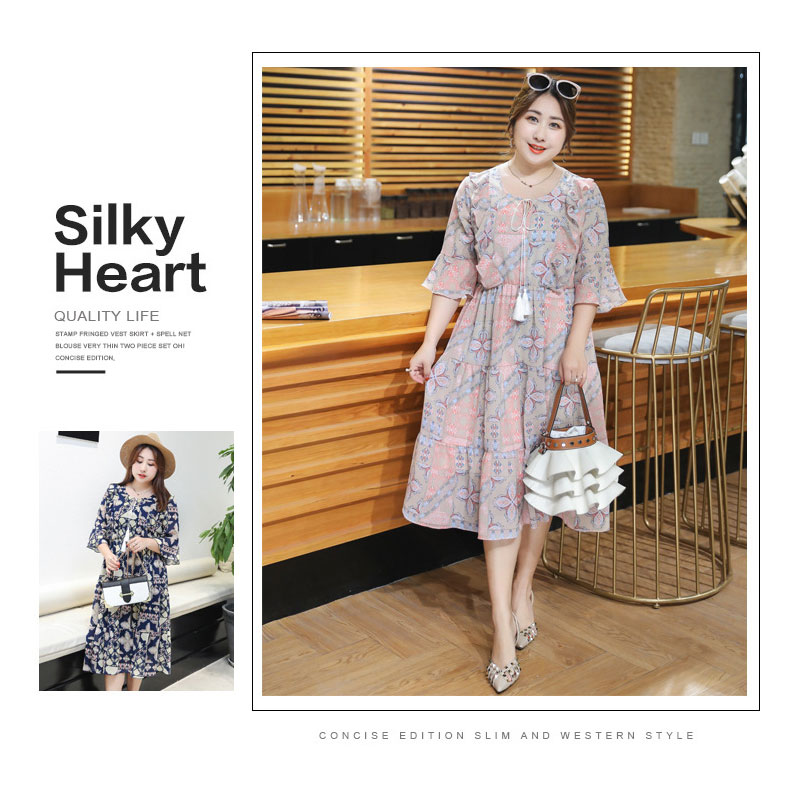 楽天市場 大きいサイズ レディース シフォン ワンピース きれいめ 花柄 ゆったり 膝丈 マキシ丈 半袖 Aライン 体系カバー レジャー 旅行 春 夏 秋 服 服装 さらさら 代 30代 40代 ファッション サンスリーショップ