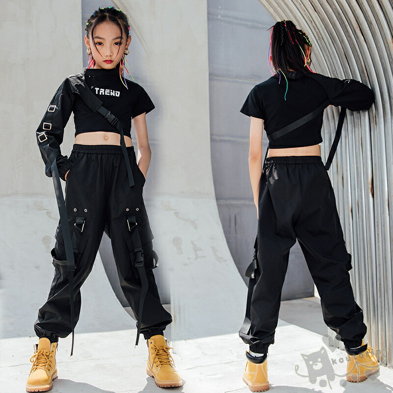 キッズダンス衣装 ヒップホップ Hiphop 子供服 ワンショルダー へそ出し トップス カーゴパンツ Jazz 男の子 女の子 へそ出し チアガール ジャズダンス チアガール 応援団 練習着 体操服 発表会 Hiphop 演出服 おしゃれ 120 170cm 送料無料 Factor100 Co Il