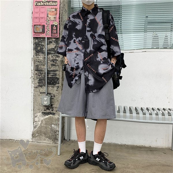 激安直営店 シャツ 半袖 タイダイ柄 文字柄 ビッグシルエット トップス ダンス 衣装 ヒップホップ コスチューム レデイース メンズ 韓国ファッション 大きいサイズ 個性的 服 原宿系 送料無料 Sferavisia Hr