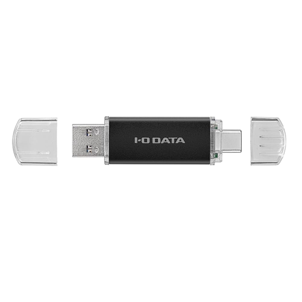 IODATA USB記憶装置 128GB Type-A＆Type-C積み上げる USB 3.2 Gen 1相応う スマホ 電気容量不完全さ パソコン 資料分かちあう うしろ押し 日本製造業者 黒いこと U3C-STD128G/KUE