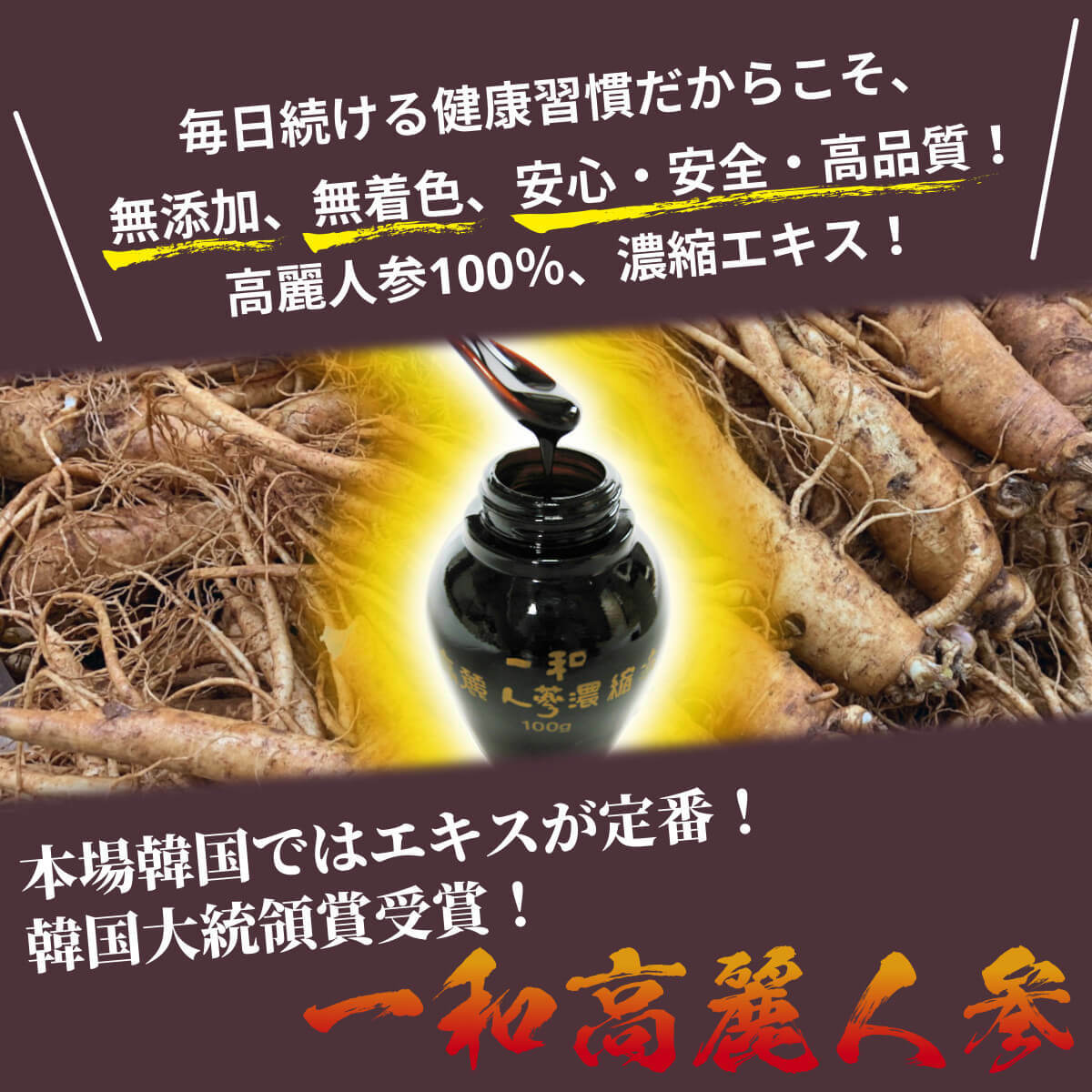 高麗人参 一和高麗人参濃縮エキス300g(お徳用 3か月分~) 朝鮮