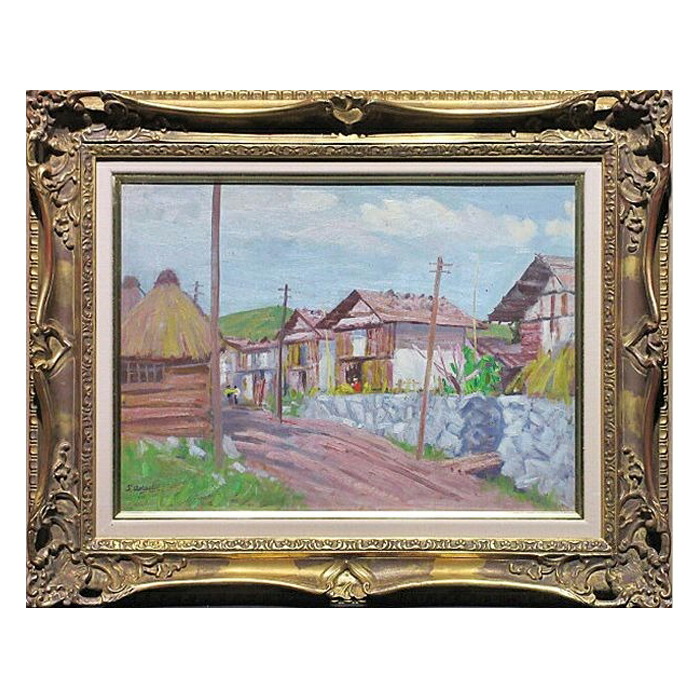 楽天市場】林 喜市郎『飛騨白川郷 合掌造りの里』油絵・油彩画 10号