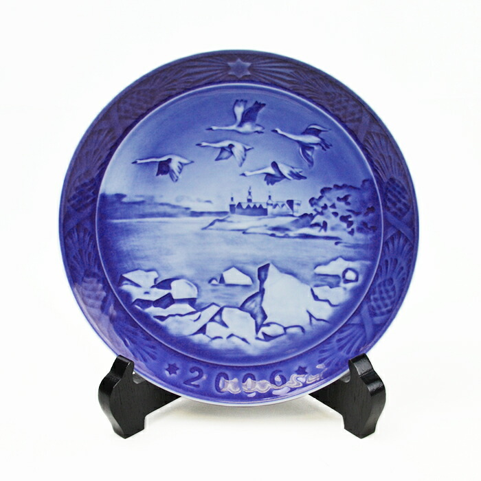 Royal Copenhagen ロイヤルコペンハーゲン イヤープレート 2006年 (平成18年)「Kronborg Castle」 磁器 ポーセリン ブルー 青 インテリア 記念 クリスマスプレート クロンボー城 【中古】a-2404