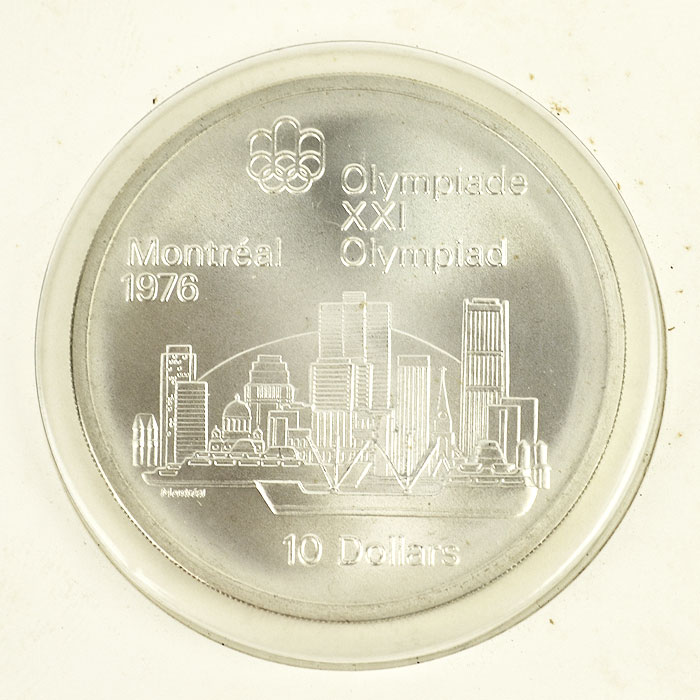 1973年カナダ モントリオールオリンピック 10ドル超大型記念銀貨PCGS認定 カナダ 10ドル 1973年 銀貨 未使用 1976年モントリオール