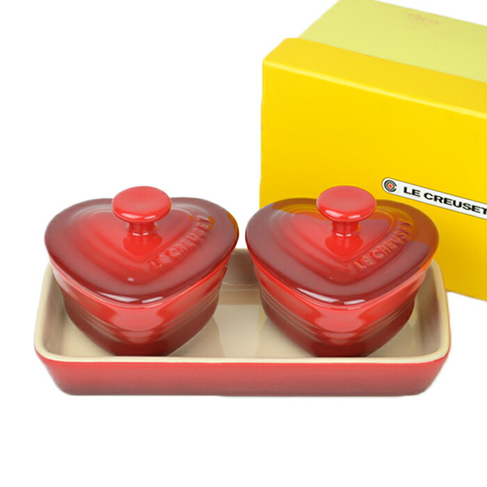 美品 ル・クルーゼ Le Creuset ラムカン ダムール セット チェリーレッド【中古】a-2502