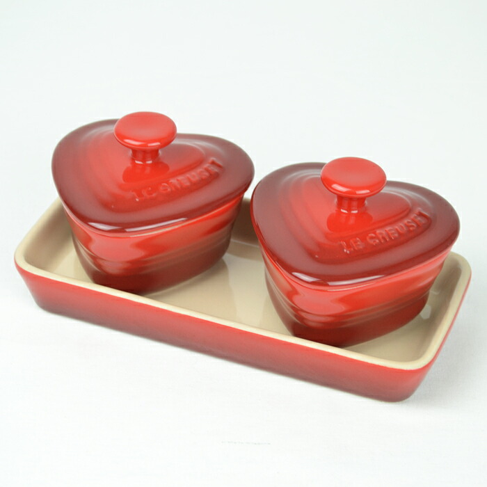 美品 ル・クルーゼ Le Creuset ラムカン ダムール セット チェリーレッド【中古】a-2502