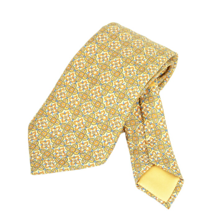 楽天市場】【エルメス】Hermes シルク アスコットタイ 総柄 オレンジ