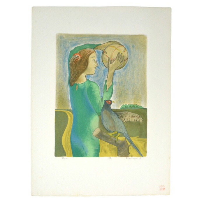 大津英敏『道』(49/120) 絵画 カラーリトグラフ 石版画 額なし【中古】|kousei 店