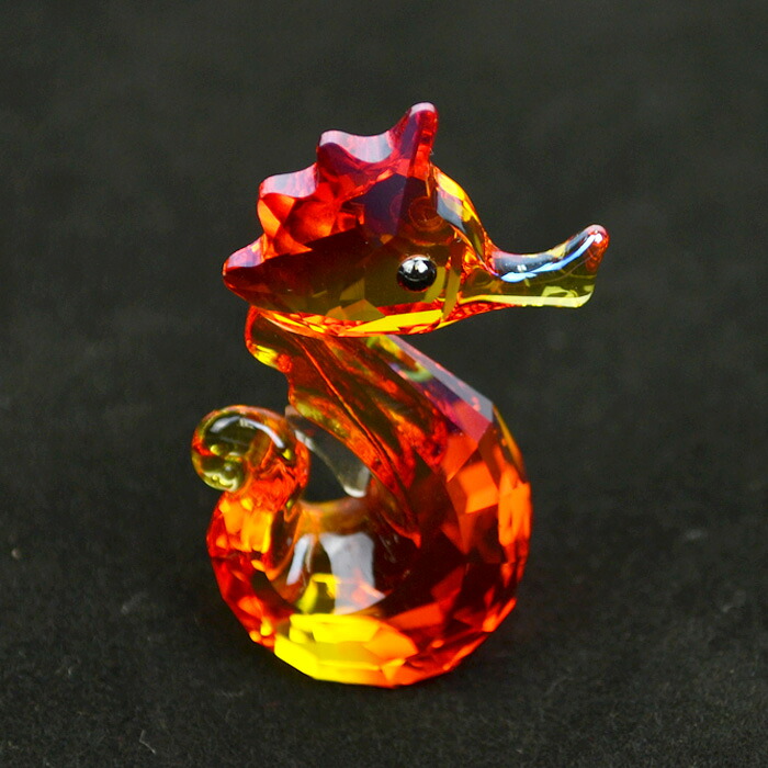SWAROVSKI スワロフスキー シーライフ ジーナ Sealife Gina タツノオトシゴ クリスタル 置物 1121757 フィギュリン オブジェ ガラス 【中古】a-2605|kousei 店