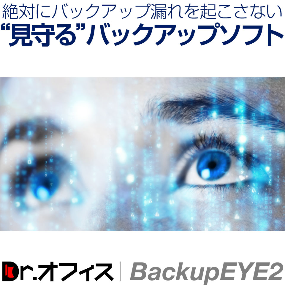 バックアップソフト 【Dr.オフィスBackupEYE2(1年ライセンス|クライアント版/サーバー版/みまもりオプション)】 絶対にバックアップ漏れを起こさない“見守る” サポートスタッフがバックアップの失敗や未実行を監視し、設定ミスなどをリモートで解決!|コウシンダイレクト