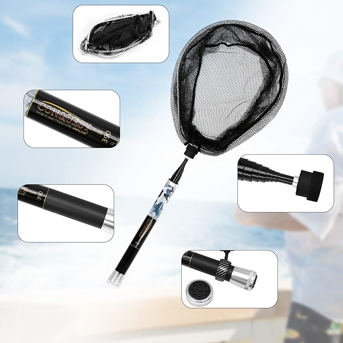 楽天市場 あす楽 Sanlike 玉網 タモ網 玉ノ柄 アルミ材質 ガラス繊維入り 釣りネット 釣りタモ ランディングネット コンパクト 網 漁具 Sd 66t 390cm Nice Rainbow