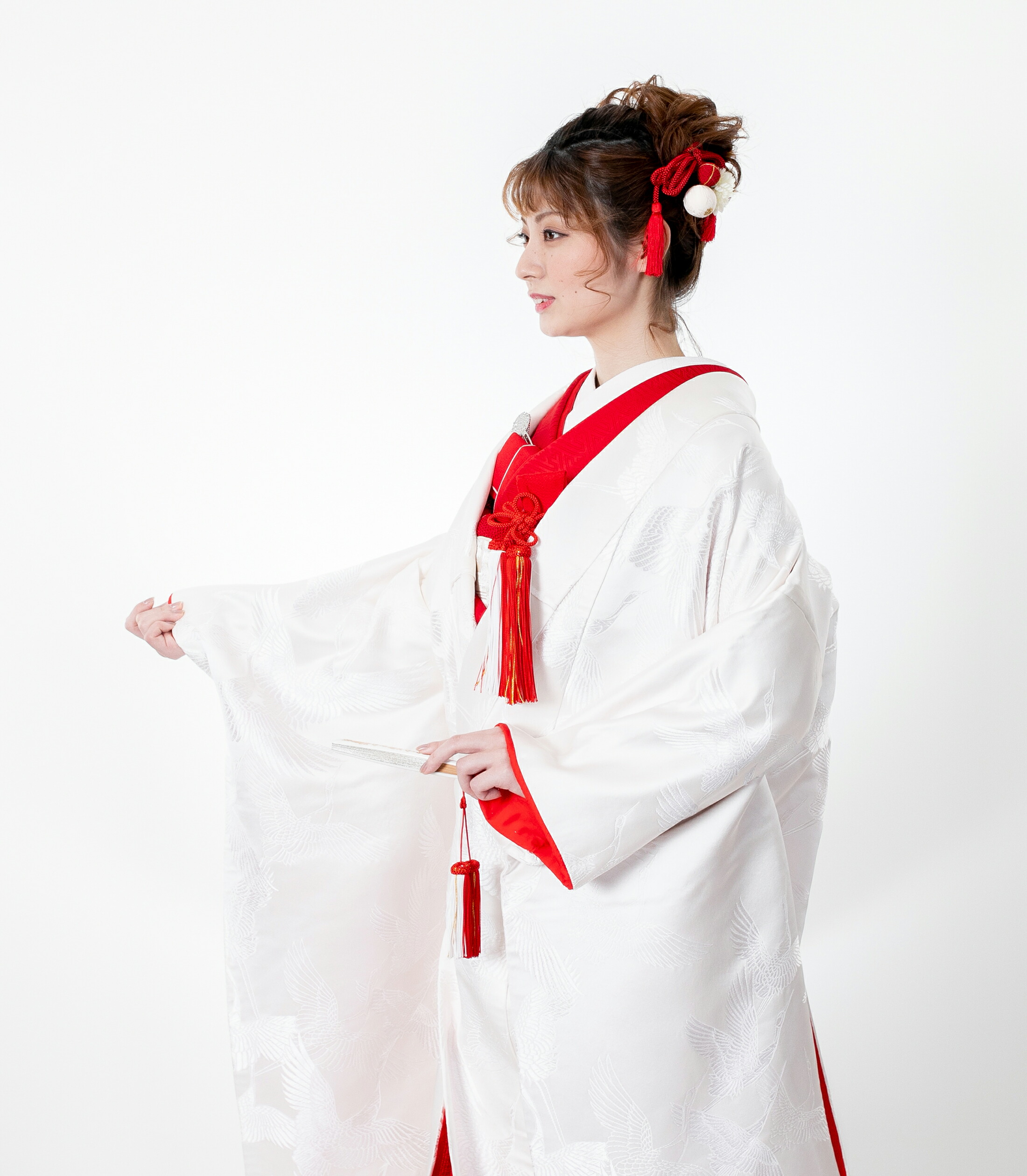 京やD033 正絹 特選色打掛 豪華絢爛 青海波文様 花嫁打掛 裾ふき綿仕立て