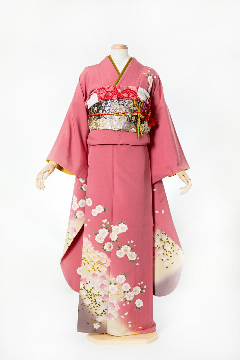 振袖 賃借 成年者式 sfuri023 サクラ色八重桜 サクラ色 白 白いこと 薄墨色 薄墨色 振り袖 ふりそで furisode 振袖仕掛ける フルセット 往復貨物輸送無料 華燭の典 交歓会 卒式 結納 着物 御召しもの kimono 貸御召しもの