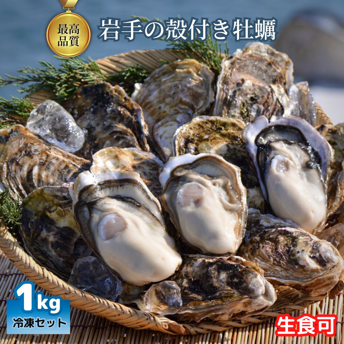 【楽天市場】特大・高級殻付き牡蠣カキ1kgセット（4～12個）【CAS冷凍】岩手県三陸産 超大粒 生食可 生食用 海鮮バーベキューや浜焼きに