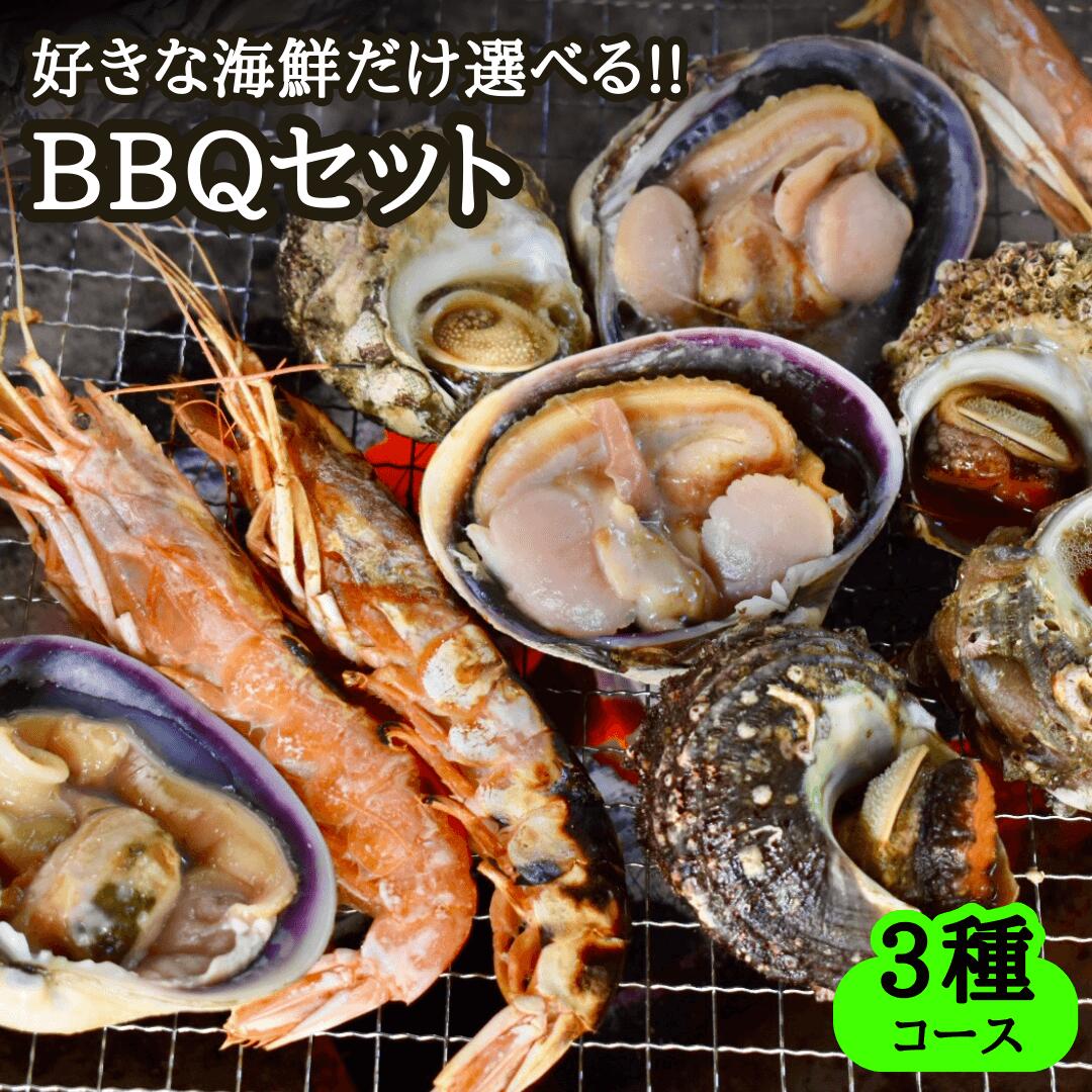 選べる海鮮BBQセット【3種コース 最大30品】4～6人前（大アサリ、サザエ、アワビ、赤エビ、イカ、カキ大・特大）海鮮 魚介 バーベキュー 浜焼き 詰め合わせ 海鮮セット プレゼント 海鮮 お取り寄せグルメ お誕生日 お祝い【父の日 母の日 熨斗対応】