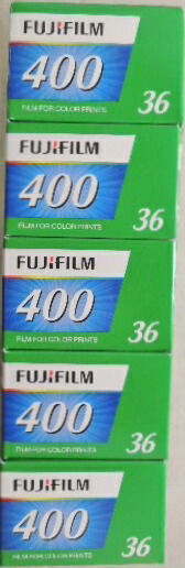 フジ ネガ色つや写真フィルム ４００ ３６枚撮り ５個書き割り