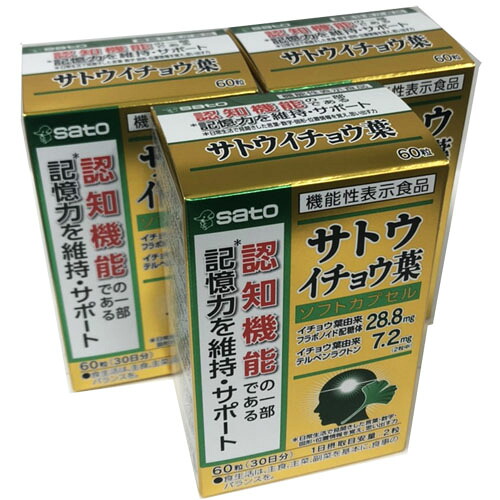 【3個セット】サトウ イチョウ葉 60粒×3個【機能性表示食品】【co-1】