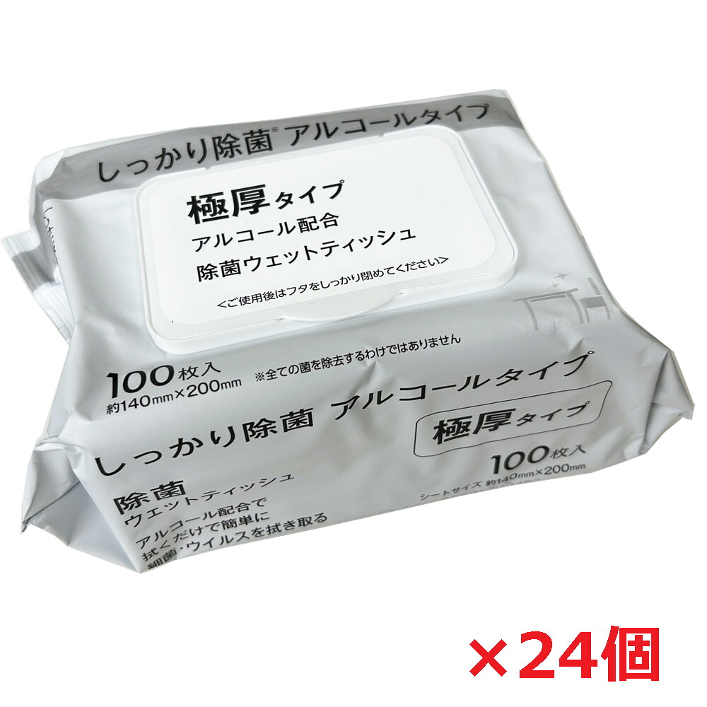 【24個】アルコール除菌ウェットティッシュ 100枚×24個