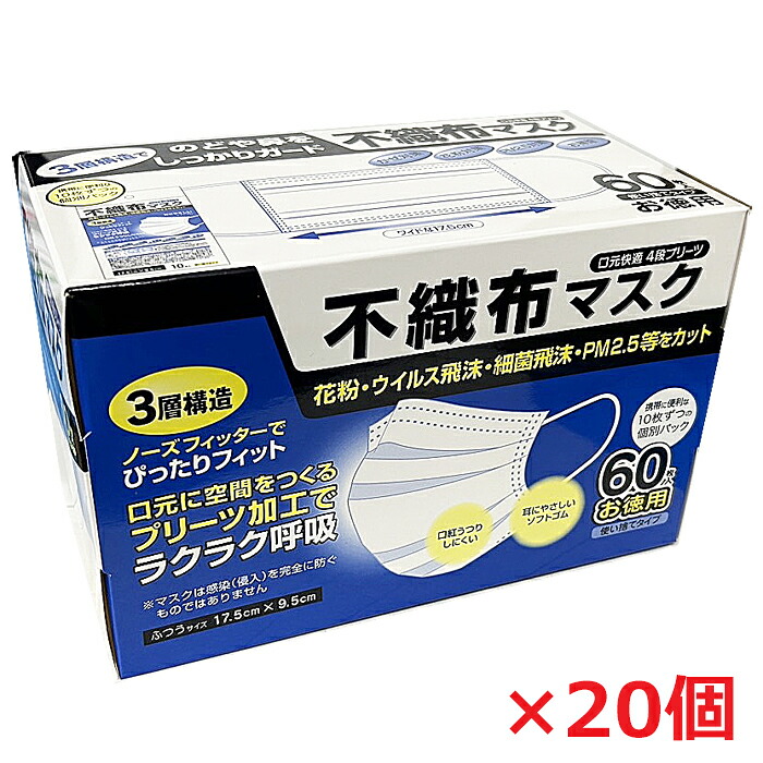 【1容れもの】使い捨て不織布恍ける 60枚×20個（ふつう大いさ・17.5×9.5糎 ）