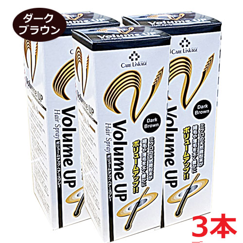 ボリュームアップ ヘアスプレー 薄毛隠し ダークブラウン ピノーレ 220g×3 PINOLE 【ブラック】【3本セット】細毛・薄毛をボリュームアップ
