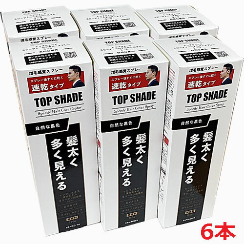 柳屋 トップシェード スピーディーヘアカバースプレー ラージ <自然な黒色> 250g×6個