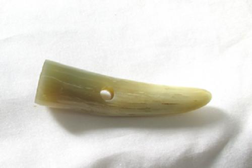 水牛ダッフルボタン・75ｍｍ、特注品（一つ穴）。贅沢取りの最高級ダッフルボタン、深海の白。日本製。ゆうパケット便。