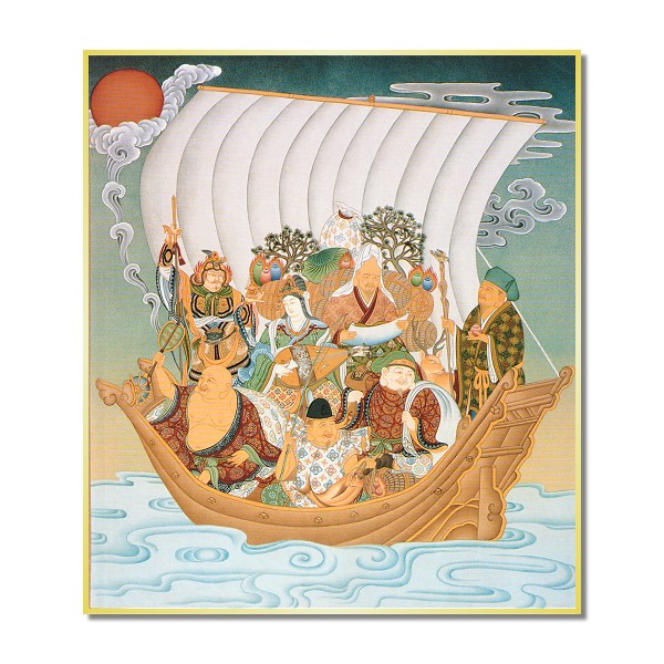 楽天市場】高級色紙「七福神宝船」吉行（色紙絵）送料無料 : 掛け軸