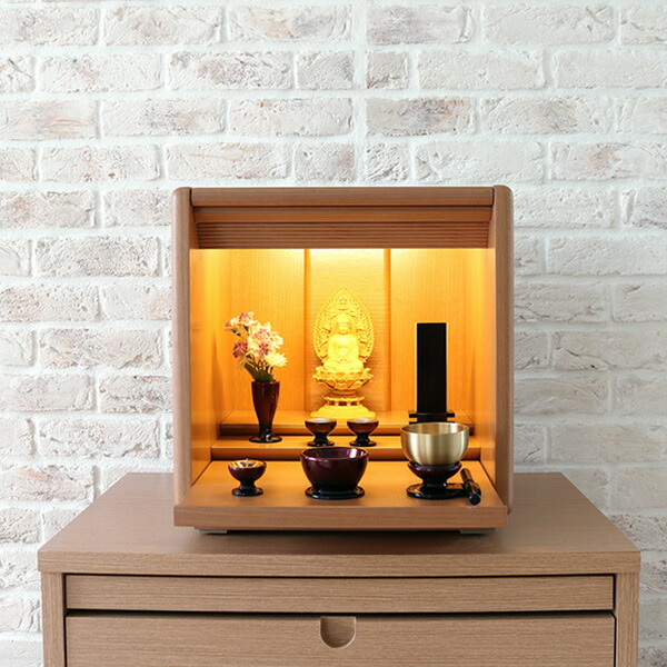 供え 小型仏壇 12号 ミニ仏壇 さくら おしゃれ コンパクト ナチュラル 天然木 上置き 仏壇 小さい ミニ 小型 Ledライト ライト付き 小さな モダン リビングに置ける仏壇 マンション 木製 インテリア 洋室 和室 ミニサイズ お仏壇 おすすめ Fucoa Cl