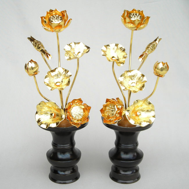 ■仏壇用のより良い常花 5寸（単品 1本・7本立て・金管楽器製）【国産品】【smtb-TK】