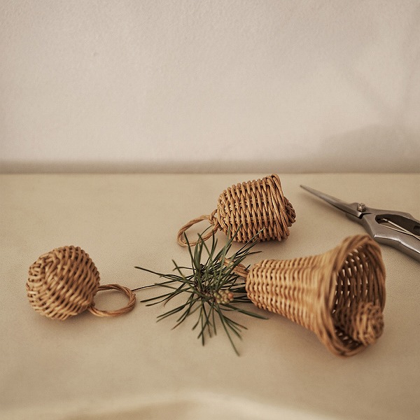 【国内在庫あり】<br>Ferm Living (ファームリビング) <br>Braided Bell Baubles (ブレイデッド ベル バブル) 3個セット <br>北欧/クリスマス/オーナメント/日本正規代理店品