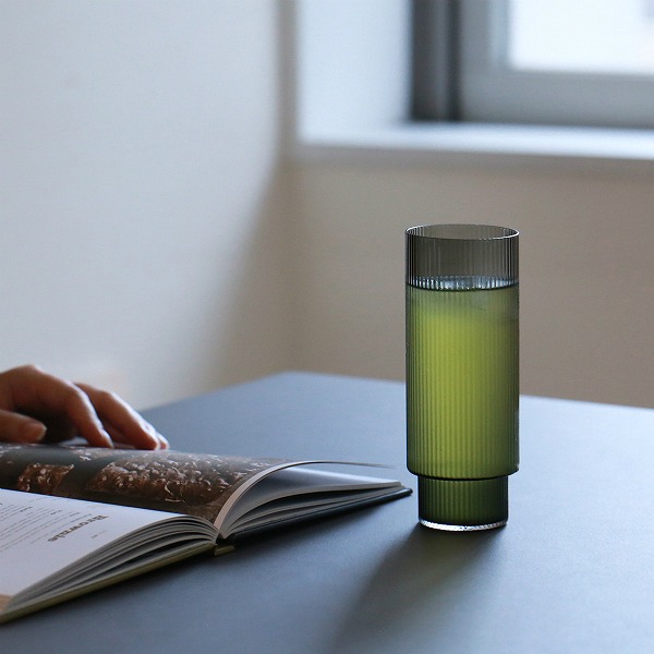【お取り寄せ】 Ferm Living (ファームリビング) Ripple Long Drink Glasses (リップル ロンググラス) 4個セット クリア/スモークグレー/フロスト 北欧/インテリア/日本正規販売店品
