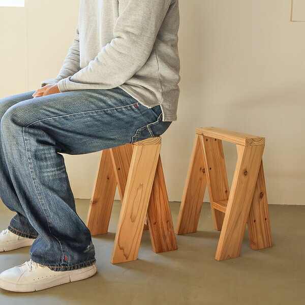 【お取り寄せ】 石巻工房 AA STOOL 屋久島地杉/能登ヒバ スツール/家具/2脚セット 【実費送料】