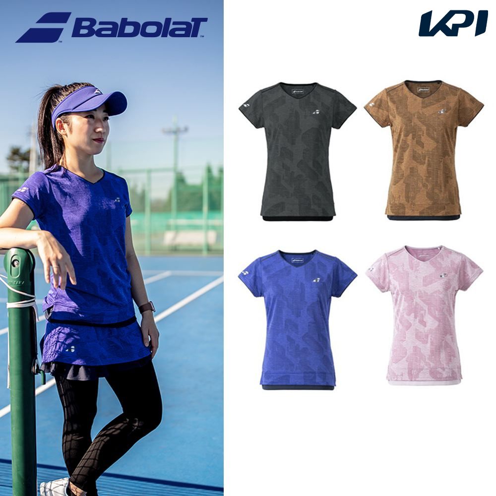 バボラ Babolat テニスウェア BWP2577 レディース 7月下旬発売予定※予約4,950円 SHORT SHIRT PURE 2022FW  SLEEVE