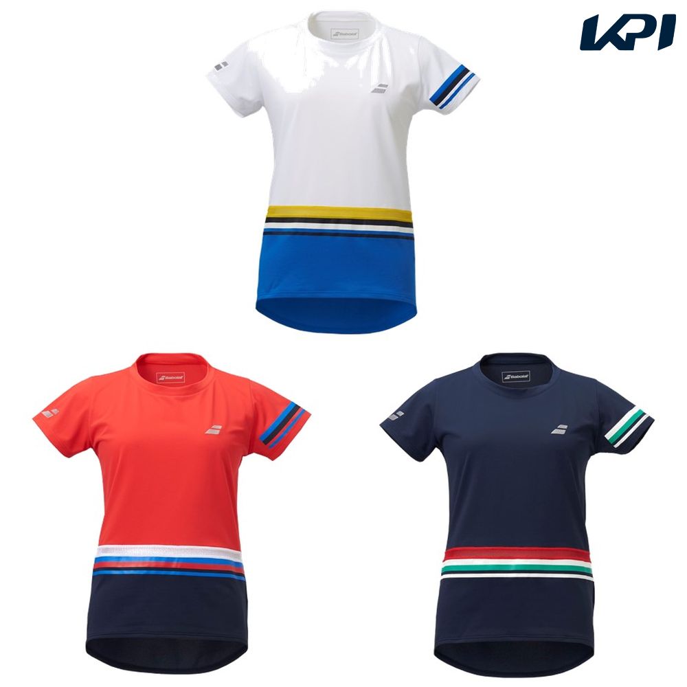 バボラ Babolat テニスウェア BWP2577 レディース 7月下旬発売予定※予約4,950円 SHORT SHIRT PURE 2022FW  SLEEVE