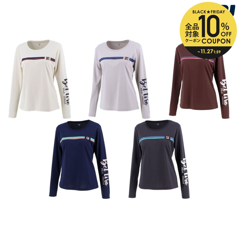 フィラ FILA テニスウェア レディース グラフィック長袖Tシャツ ロングスリーブTシャツ VL2522 2022FW トレンド