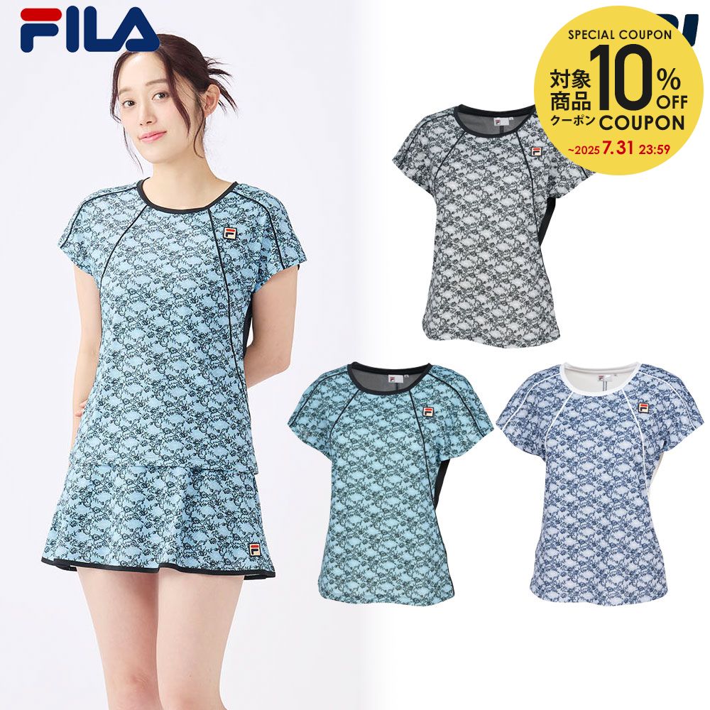 フィラ レディースウェア　上下セットEL0063 65 L　フィラネイビー フィラ FILA テニスウェア レディース ゲームシャツ EL0063 2025SS