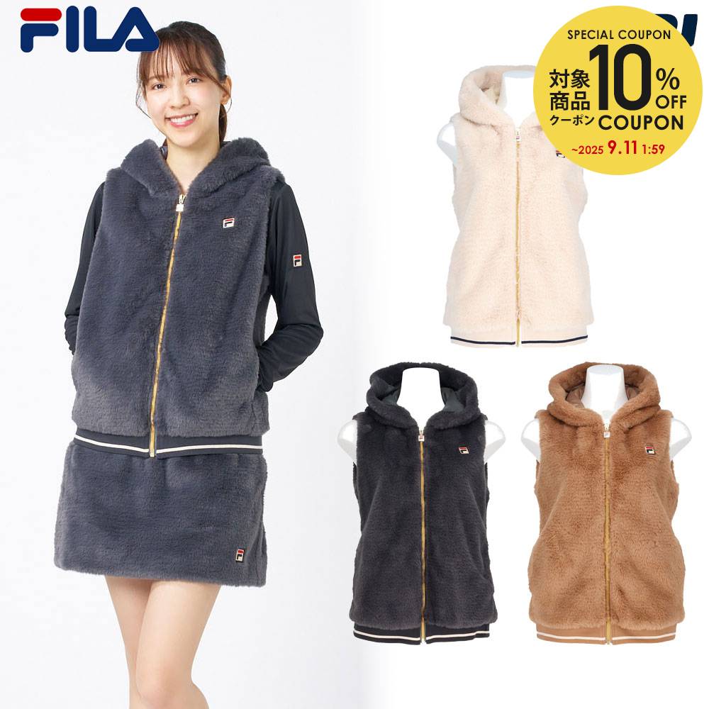 美品【FILA】フィラ★フェイクファー★ベスト★テニス★Ｌ 楽天市場】【予約】フィラ FILA テニスウェア レディス フード付