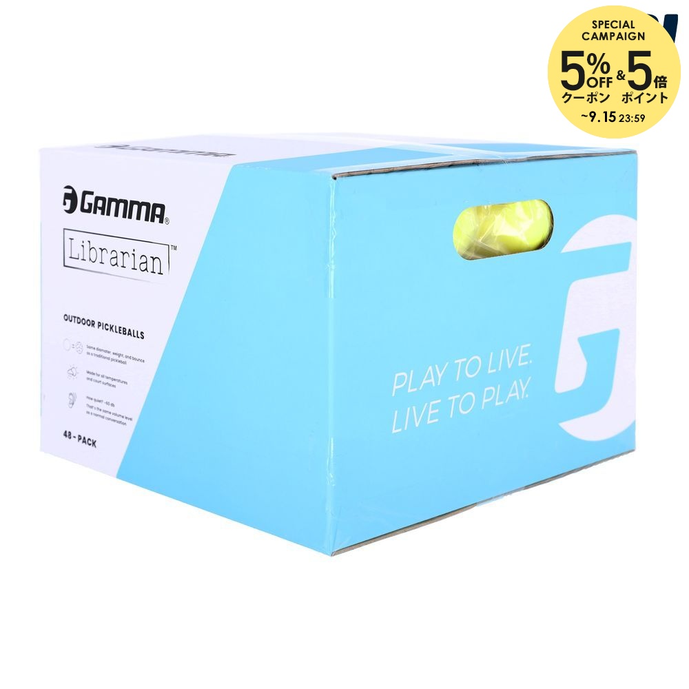 【10％OFFクーポン対象】ガンマ GAMMA ピックルボールボール PICKLEBALL LIBRARIAN FOAM BALL 48P 1E805869
