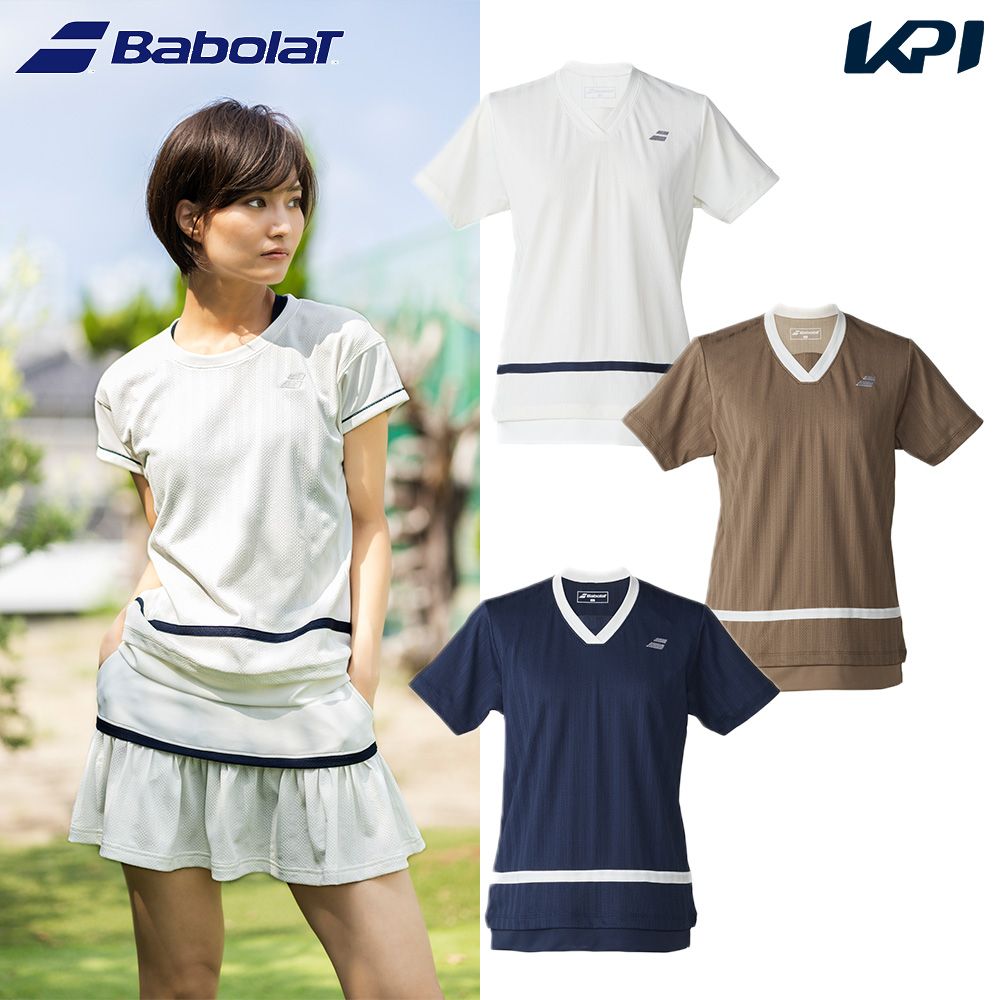 バボラ Babolat 庭球お召しもの レディース PLAY SHORT SLEEVE SHIRT  ショートスリーブシャツ 取り組みプルオーバー BWG6326 2026SS